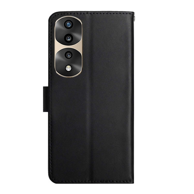 For Honor 70 Pro/70 Pro+ Genuine Leather Fingerprint-proof Flip Phone Case(Black) - Honor Cases by PMC TechLife | Online Shopping South Africa | PMC TechLife | Buy Now Pay Later Mobicred