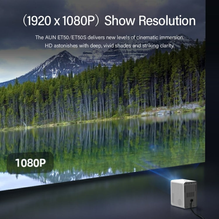 AUN ET50 4 inch 180 Lumens 1920x1080P Smart LED Mini Projector, Plug Type:UK Plug(White) - LED Projector by AUN | Online Shopping South Africa | PMC Jewellery | Buy Now Pay Later Mobicred