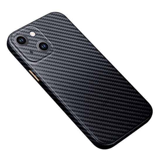 For iPhone 14 Plus R-JUST Carbon Fiber Texture Kevlar Phone Case(Black) - iPhone 14 Plus Cases by R-JUST | Online Shopping South Africa | PMC Jewellery