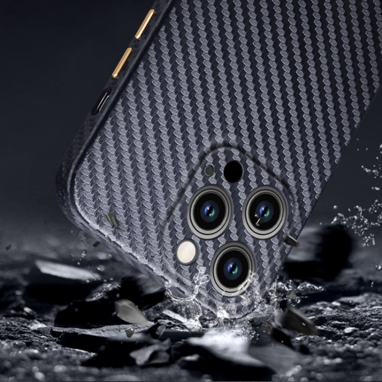 For iPhone 14 Plus R-JUST Carbon Fiber Texture Kevlar Phone Case(Black) - iPhone 14 Plus Cases by R-JUST | Online Shopping South Africa | PMC Jewellery