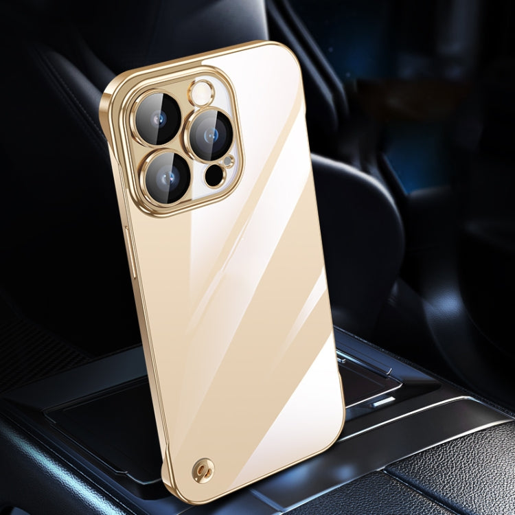 For iPhone 13 Pro Electroplating Frameless Clear PC Phone Case(Gold) - free shipping - PMC Jewellery - Order now!
