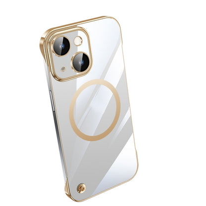 For iPhone 14 Plus Electroplating Frameless Magsafe Magnetic PC Phone Case(Gold) - iPhone 14 Plus Cases by PMC Jewellery | Online Shopping South Africa | PMC Jewellery | Buy Now Pay Later Mobicred