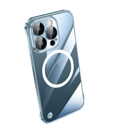 For iPhone 12 Pro Electroplating Frameless Magsafe Magnetic PC Phone Case(Transparent) - iPhone 12 / 12 Pro Cases by PMC Jewellery | Online Shopping South Africa | PMC Jewellery | Buy Now Pay Later Mobicred