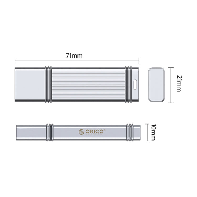 ORICO 32GB Type-C USB3.2 Gen1 USB Flash Drive, Read 260MB/s, Write 50MB/s (Silver) - USB Flash Drives by ORICO | Online Shopping South Africa | PMC Jewellery | Buy Now Pay Later Mobicred