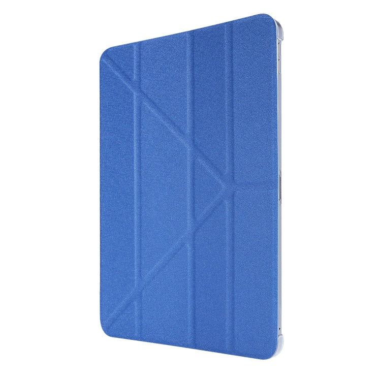 For iPad Air 13 2024 / Pro 12.9 2020 Silk Texture Horizontal Deformation Flip Leather Tablet Case with Three-folding Holder(Blue) - iPad Pro 12.9 (2020) Cases by PMC Jewellery | Online Shopping South Africa | PMC Jewellery | Buy Now Pay Later Mobicred