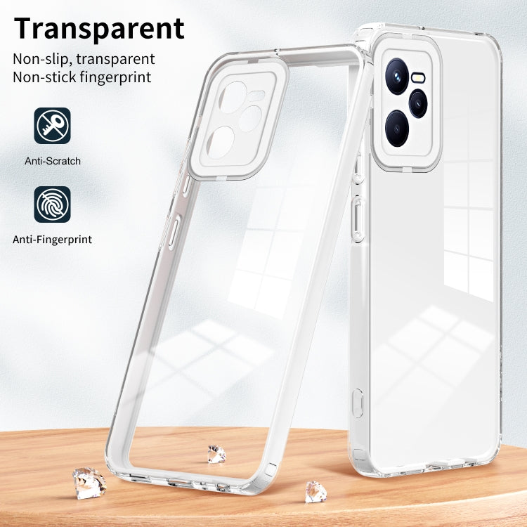 For Realme C35 3 in 1 Clear TPU Color PC Frame Phone Case(White) - Realme Cases by PMC Jewellery | Online Shopping South Africa | PMC Jewellery | Buy Now Pay Later Mobicred
