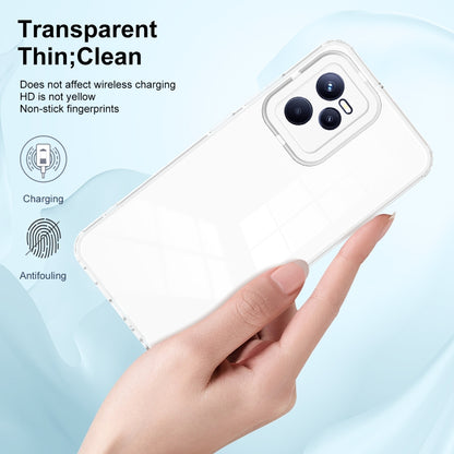 For Realme C35 3 in 1 Clear TPU Color PC Frame Phone Case(White) - Realme Cases by PMC Jewellery | Online Shopping South Africa | PMC Jewellery | Buy Now Pay Later Mobicred