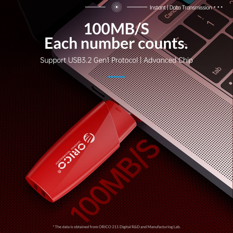 ORCIO USB3.0 U Disk Drive, Read: 100MB/s, Write: 15MB/s, Memory:64GB, Port:USB-A(Red) - free shipping - PMC Jewellery - Order now!
