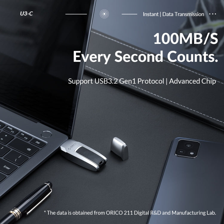 ORICO USB Flash Drive, Read: 100MB/s, Write: 50MB/s, Memory:256GB, Port:USB-A(Silver) - free shipping - PMC Jewellery - Order now!