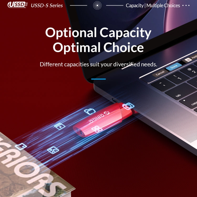 ORICO USB Solid State Flash Drive, Read: 520MB/s, Write: 450MB/s, Memory:256GB, Port:USB-A(Red) - free shipping - PMC Jewellery - Order now!