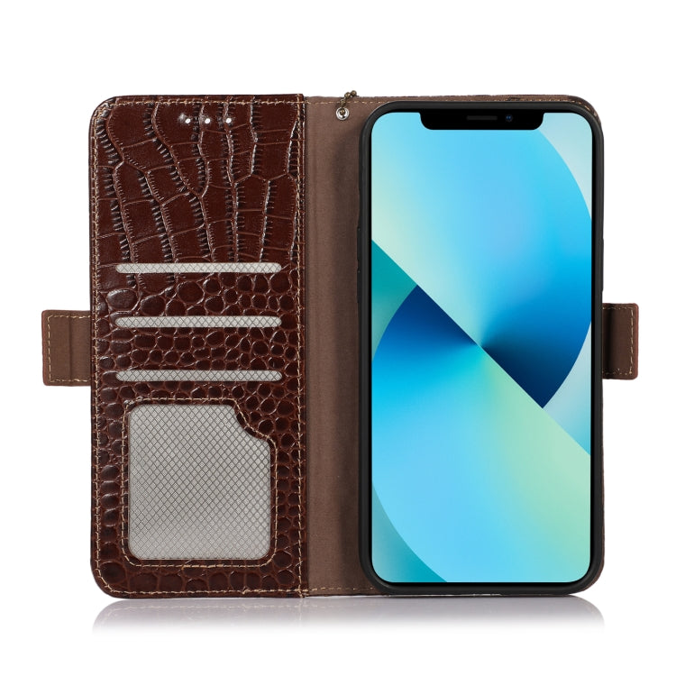 For Honor X20 SE Crocodile Top Layer Cowhide Leather Phone Case(Brown) - Honor Cases by PMC TechLife | Online Shopping South Africa | PMC TechLife | Buy Now Pay Later Mobicred