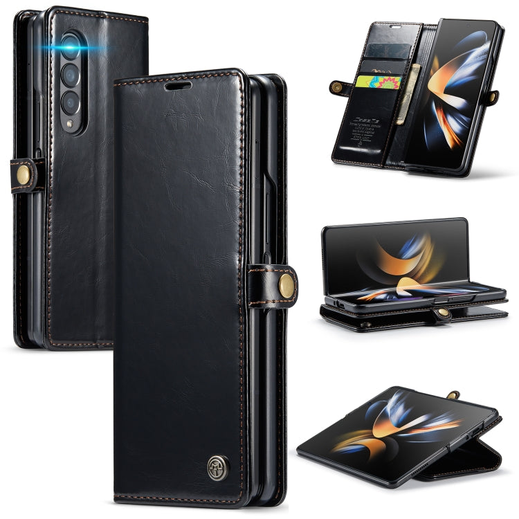 For Samsung Galaxy Z Fold4 CaseMe 003 Crazy Horse Texture Leather Phone Case(Black) - Galaxy Z Fold4 5G Cases by CaseMe | Online Shopping South Africa | PMC Jewellery | Buy Now Pay Later Mobicred