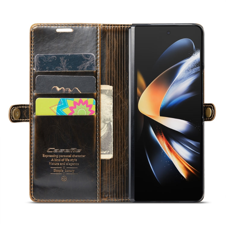 For Samsung Galaxy Z Fold4 CaseMe 003 Crazy Horse Texture Leather Phone Case(Coffee) - Galaxy Z Fold4 5G Cases by CaseMe | Online Shopping South Africa | PMC Jewellery | Buy Now Pay Later Mobicred