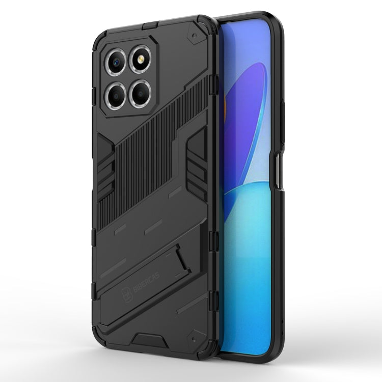 For Honor X8 5G Punk Armor PC + TPU Phone Case with Holder(Black) - Honor Cases by PMC Jewellery | Online Shopping South Africa | PMC Jewellery | Buy Now Pay Later Mobicred