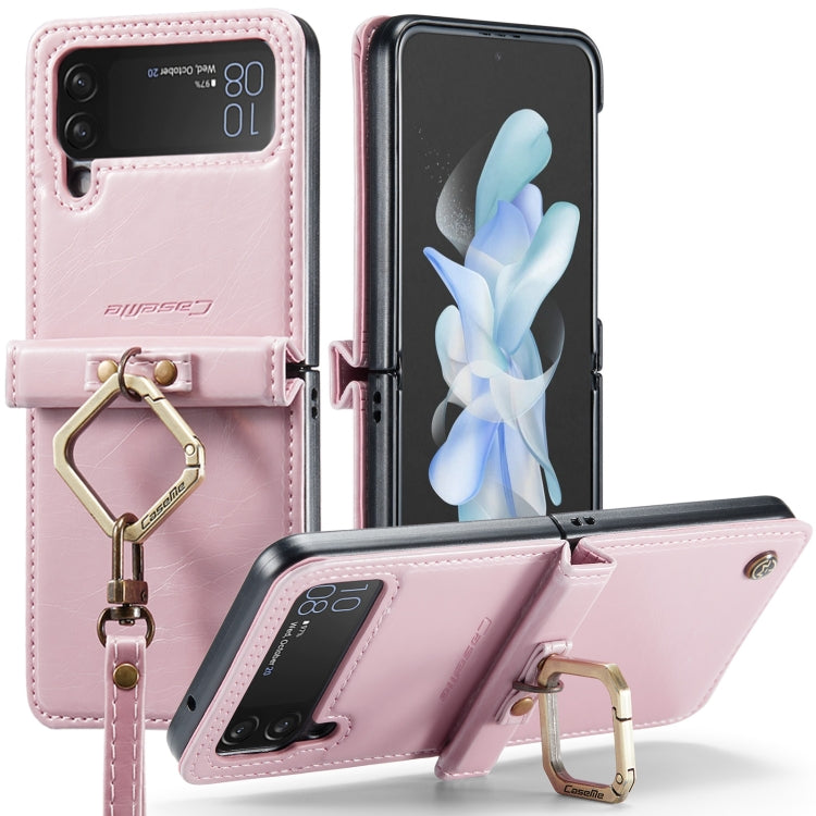 For Samsung Galaxy Z Flip4 CaseMe 003 Crazy Horse Texture Leather Phone Case with Lanyard(Rose Gold) - Galaxy Z Flip4 5G Cases by CaseMe | Online Shopping South Africa | PMC Jewellery | Buy Now Pay Later Mobicred