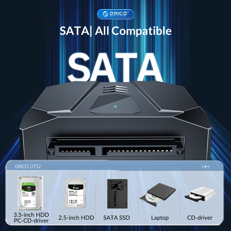 ORICO UTS2 USB 3.0 2.5-inch SATA HDD Adapter with 12V 2A Power Adapter, Cable Length:0.3m(UK Plug) - USB to IDE / SATA by ORICO | Online Shopping South Africa | PMC Jewellery | Buy Now Pay Later Mobicred