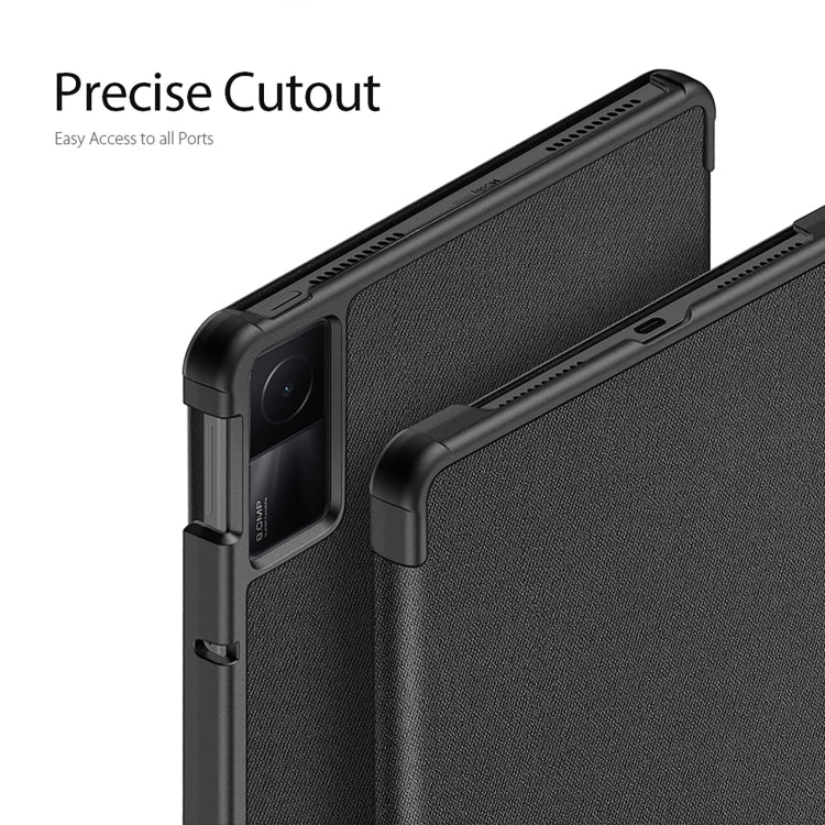 For Xiaomi Redmi Pad 10.61 DUX DUCIS Domo Series Magnetic Flip Leather Tablet Case(Black) - More Tablet Cases by DUX DUCIS | Online Shopping South Africa | PMC Jewellery | Buy Now Pay Later Mobicred