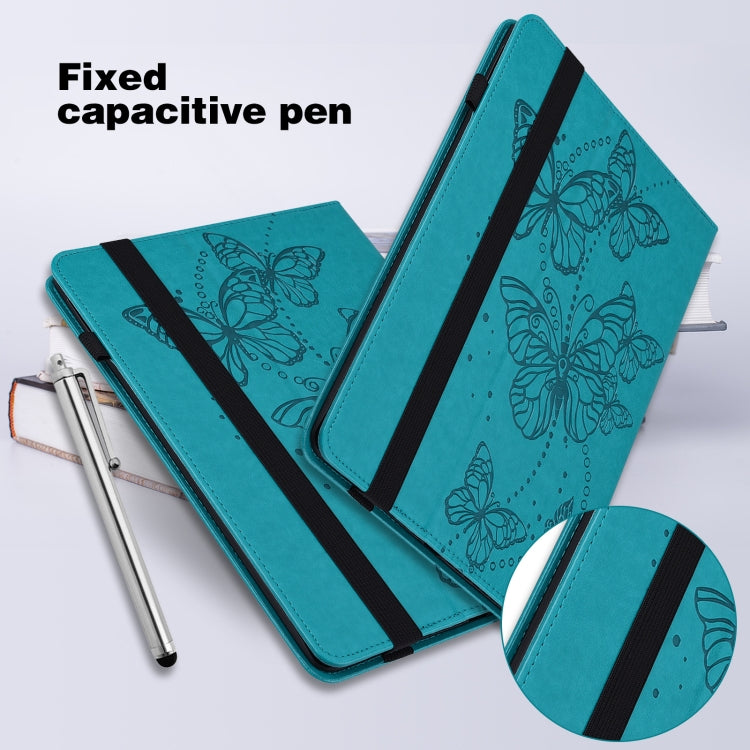 For Nokia T20 10.4 2021 Embossed Butterfly Pattern Leather Tablet Case(Blue) - Nokia by PMC TechLife | Online Shopping South Africa | PMC TechLife | Buy Now Pay Later Mobicred