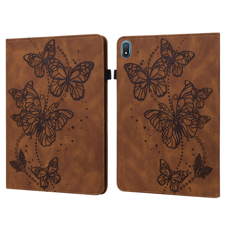 For Nokia T20 10.4 2021 Embossed Butterfly Pattern Leather Tablet Case(Brown) - Nokia by PMC TechLife | Online Shopping South Africa | PMC TechLife | Buy Now Pay Later Mobicred