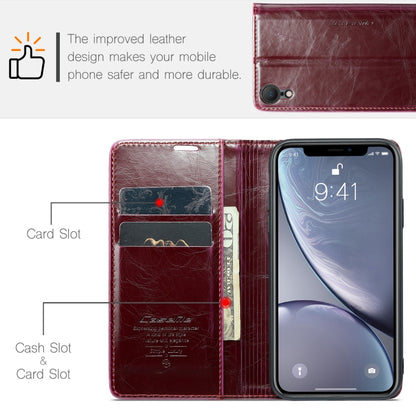 For iPhone XR CaseMe 003 Crazy Horse Texture Leather Phone Case(Wine Red) - More iPhone Cases by CaseMe | Online Shopping South Africa | PMC Jewellery | Buy Now Pay Later Mobicred