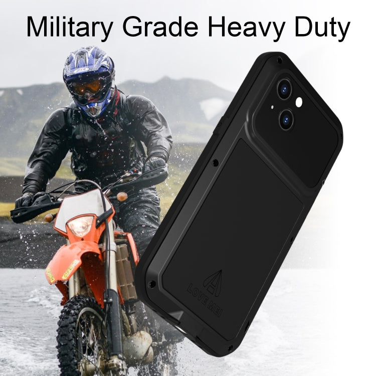 For iPhone 14 LOVE MEI Metal Shockproof Life Waterproof Dustproof Phone Case(Silver) - iPhone 14 Cases by LOVE MEI | Online Shopping South Africa | PMC Jewellery | Buy Now Pay Later Mobicred