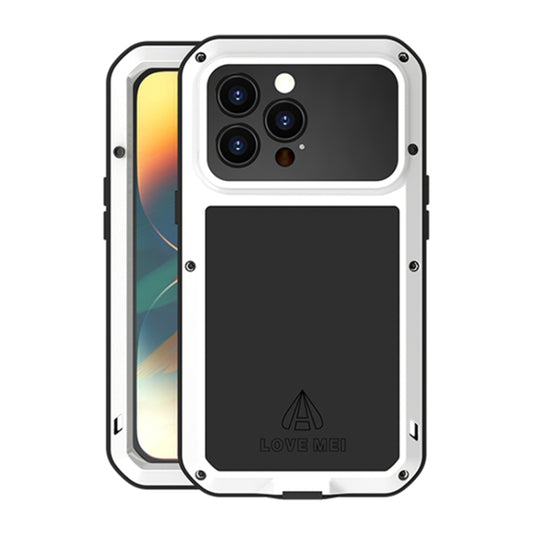 For iPhone 14 Pro LOVE MEI Metal Shockproof Life Waterproof Dustproof Phone Case(White) - iPhone 14 Pro Cases by LOVE MEI | Online Shopping South Africa | PMC Jewellery