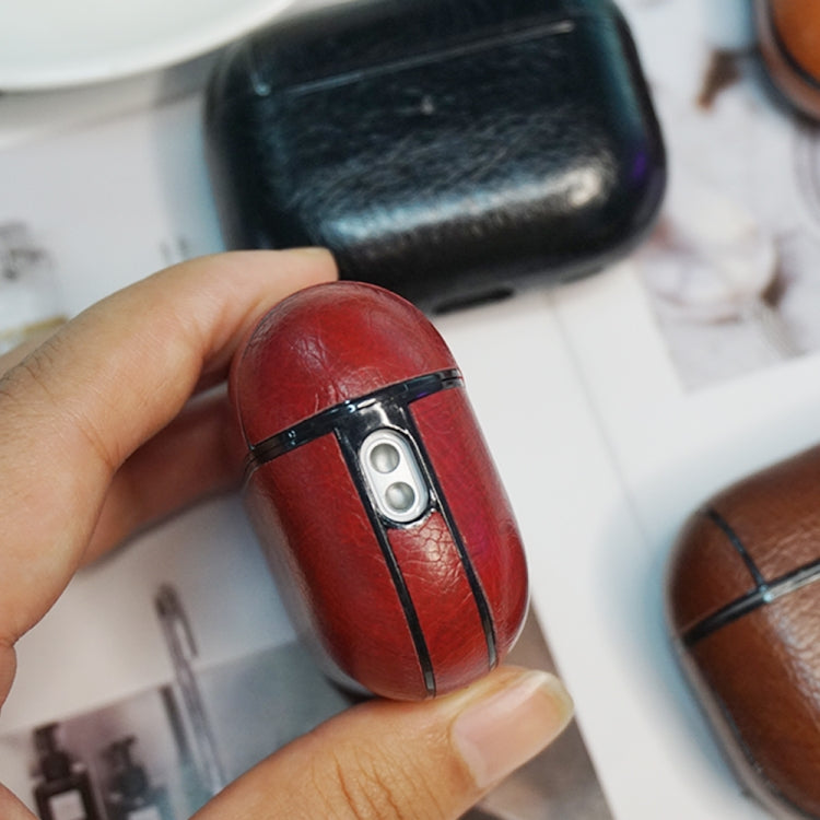 For AirPods Pro 2 Wireless Earphone Leather Shockproof Protective Case(Black) - For AirPods Pro 2 by PMC Jewellery | Online Shopping South Africa | PMC Jewellery | Buy Now Pay Later Mobicred