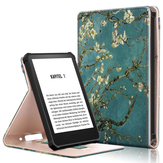 For Amazon Kindle 11th Gen 2022 6.0 inch Marble Cloth Texture Leather Tablet Smart Case(Apricot Flower) - Amazon by PMC Jewellery | Online Shopping South Africa | PMC Jewellery | Buy Now Pay Later Mobicred