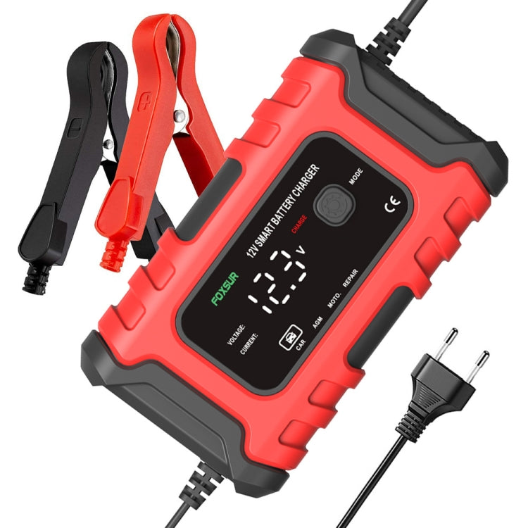 FOXSUR 6A 12V Motorcycle / Car Smart Battery Charger, Plug Type:US Plug(Red) - Battery Charger by FOXSUR | Online Shopping South Africa | PMC Jewellery | Buy Now Pay Later Mobicred