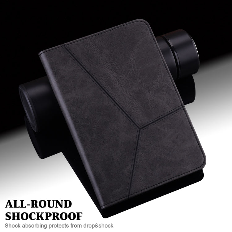 For iPad 2025 / 2022 Solid Color Embossed Striped Leather Tablet Case(Black) - iPad 2025 / 2022 Cases by PMC TechLife | Online Shopping South Africa | PMC TechLife | Buy Now Pay Later Mobicred