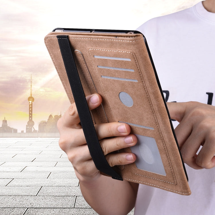 For iPad 2025 / 2022 Solid Color Embossed Striped Leather Tablet Case(Black) - iPad 2025 / 2022 Cases by PMC TechLife | Online Shopping South Africa | PMC TechLife | Buy Now Pay Later Mobicred