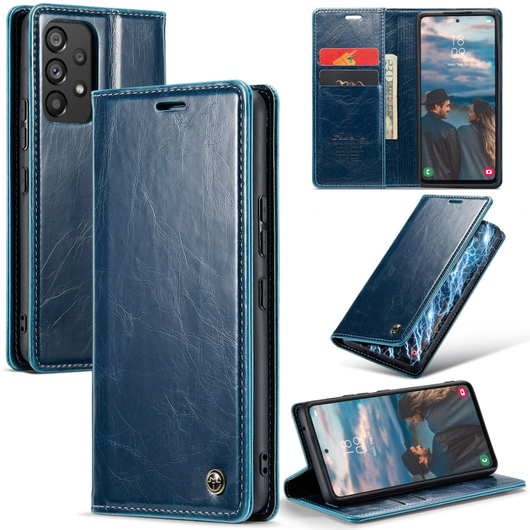 For Samsung Galaxy A53 CaseMe 003 Crazy Horse Texture Leather Phone Case(Blue) - Galaxy Phone Cases by CaseMe | Online Shopping South Africa | PMC Jewellery | Buy Now Pay Later Mobicred