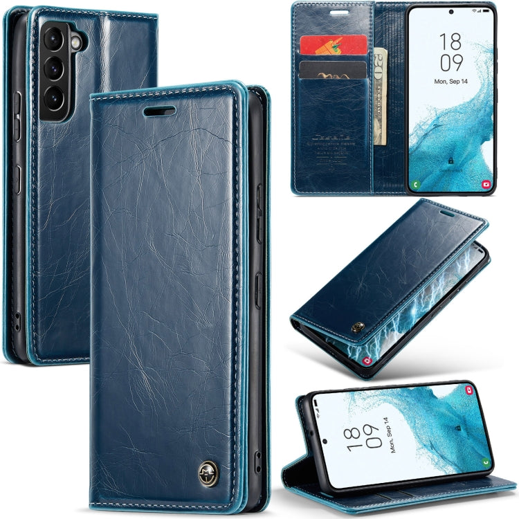 For Samsung Galaxy S22+ 5G CaseMe 003 Crazy Horse Texture Leather Phone Case(Blue) - Galaxy S22+ 5G Cases by CaseMe | Online Shopping South Africa | PMC Jewellery | Buy Now Pay Later Mobicred