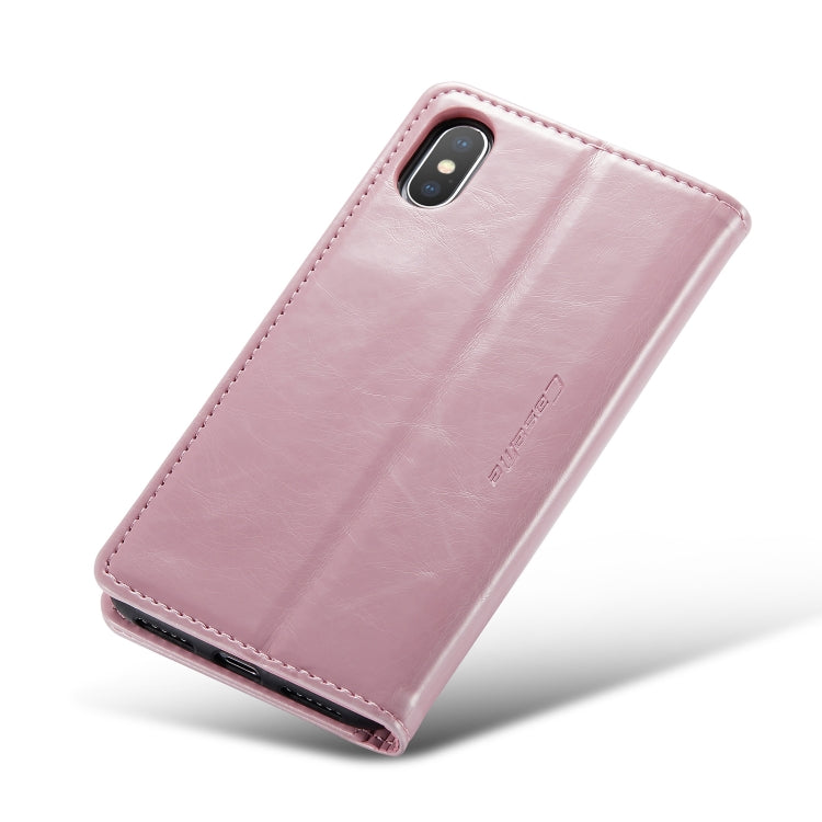 For iPhone XS CaseMe 003 Crazy Horse Texture Leather Phone Case(Rose Gold) - More iPhone Cases by CaseMe | Online Shopping South Africa | PMC Jewellery | Buy Now Pay Later Mobicred