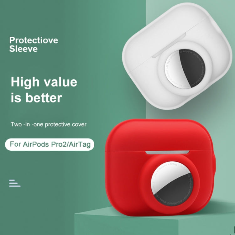 For AirPods Pro 2 / AirTag 2 in 1 Shockproof Full Coverage Silicone Protective Case(Pink) - For AirPods Pro 2 by PMC Jewellery | Online Shopping South Africa | PMC Jewellery | Buy Now Pay Later Mobicred
