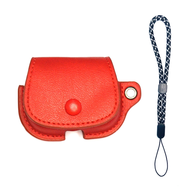 For AirPods 1 / 2 Backpack Style PU Leather Earphone Protective Case with Lanyard(Red) - free shipping - PMC Jewellery - Order now!