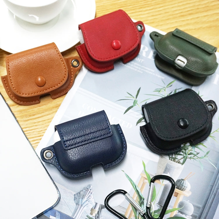 For AirPods 1 / 2 Backpack Style PU Leather Earphone Protective Case with Lanyard(Light Brown) - For AirPods 1/2 by PMC Jewellery | Online Shopping South Africa | PMC Jewellery | Buy Now Pay Later Mobicred