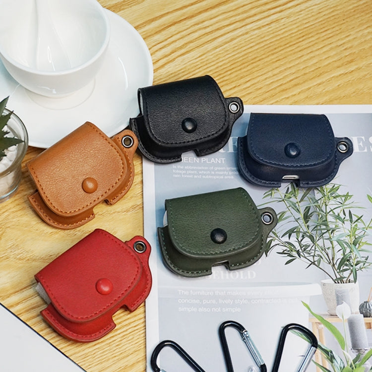 For AirPods 1 / 2 Backpack Style PU Leather Earphone Protective Case with Lanyard(Light Brown) - For AirPods 1/2 by PMC Jewellery | Online Shopping South Africa | PMC Jewellery | Buy Now Pay Later Mobicred