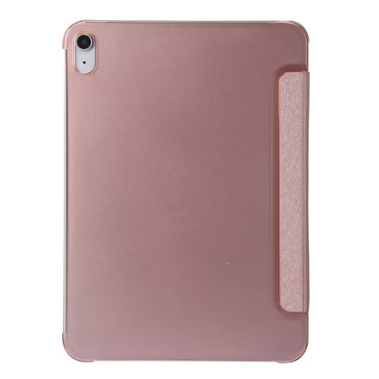 For iPad 10th Gen 10.9 2022 Silk Texture Three-fold Horizontal Flip Leather Tablet Case(Rose Gold) - iPad 10th Gen 10.9 Cases by PMC Jewellery | Online Shopping South Africa | PMC Jewellery