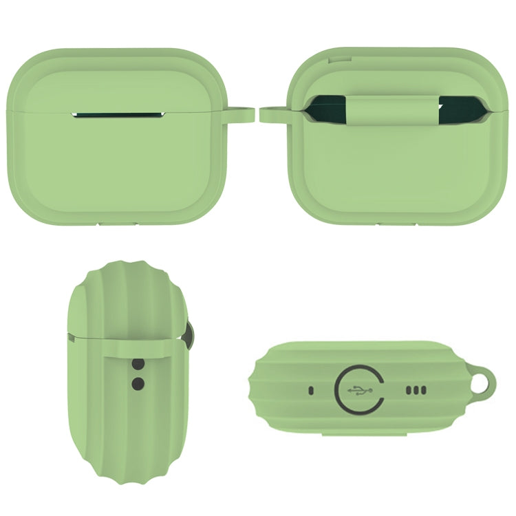 For AirPods Pro 2 Striped Shockproof Earphone Case(White) - For AirPods Pro 2 by PMC Jewellery | Online Shopping South Africa | PMC Jewellery | Buy Now Pay Later Mobicred