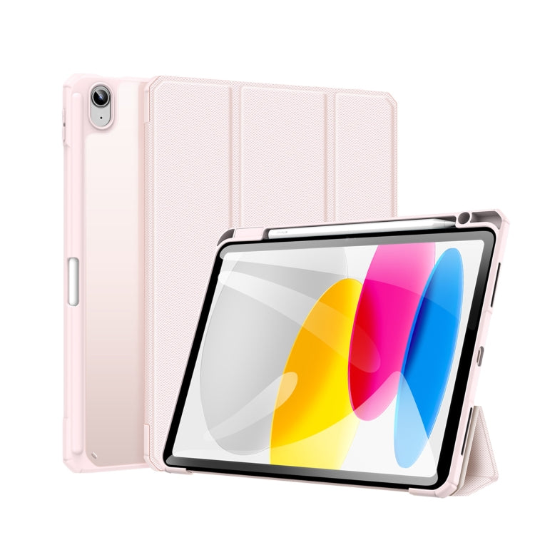 For iPad 10th Gen 10.9 2022 DUX DUCIS TOBY Series Antiskid Leather Smart Tablet Case(Pink) - iPad 10th Gen 10.9 Cases by DUX DUCIS | Online Shopping South Africa | PMC Jewellery | Buy Now Pay Later Mobicred