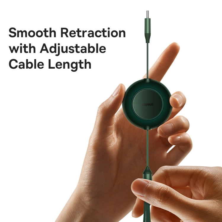 Baseus Bright Mirror 3 in 1 USB-C / Type-C 100W Telescopic Data Cable, Length: 1.2m(Dark Green) - Multifunction Cable by Baseus | Online Shopping South Africa | PMC Jewellery | Buy Now Pay Later Mobicred