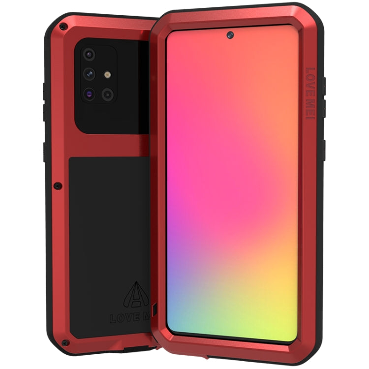 For Galaxy A71 LOVE MEI Metal Shockproof Waterproof Dustproof Protective Case(Red) - Galaxy Phone Cases by LOVE MEI | Online Shopping South Africa | PMC Jewellery