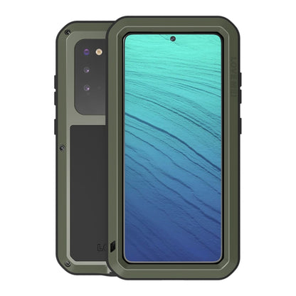 For Galaxy S20 LOVE MEI Metal Shockproof Waterproof Dustproof Protective Case(Army Green) - Galaxy Phone Cases by LOVE MEI | Online Shopping South Africa | PMC Jewellery | Buy Now Pay Later Mobicred