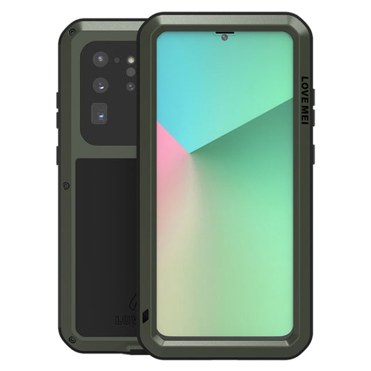 For Galaxy S20 Ultra LOVE MEI Metal Shockproof Waterproof Dustproof Protective Case(Army Green) - Galaxy Phone Cases by LOVE MEI | Online Shopping South Africa | PMC Jewellery