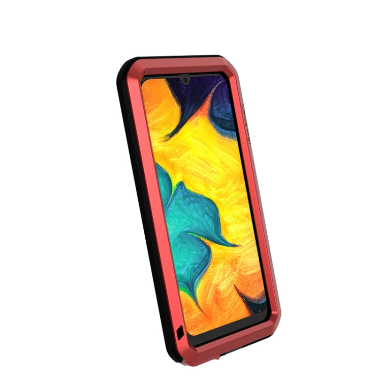 For Galaxy A30 LOVE MEI Metal Shockproof Waterproof Dustproof Protective Case(Red) - free shipping - PMC TechLife - Order now!