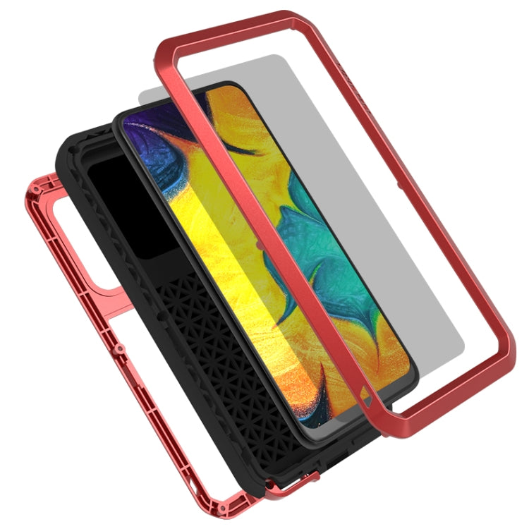For Galaxy A30 LOVE MEI Metal Shockproof Waterproof Dustproof Protective Case(Red) - free shipping - PMC TechLife - Order now!