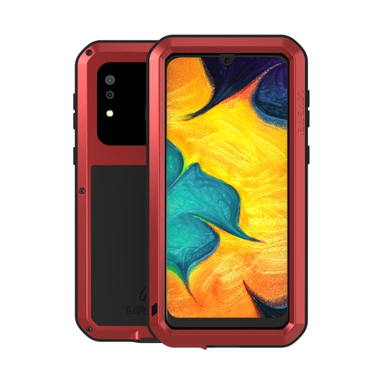 For Galaxy A30 LOVE MEI Metal Shockproof Waterproof Dustproof Protective Case(Red) - free shipping - PMC TechLife - Order now!