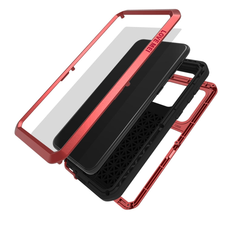 For Galaxy A30s LOVE MEI Metal Shockproof Waterproof Dustproof Protective Case(Red) - Galaxy Phone Cases by LOVE MEI | Online Shopping South Africa | PMC Jewellery