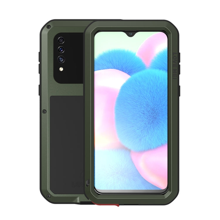 For Galaxy A30s LOVE MEI Metal Shockproof Waterproof Dustproof Protective Case(Army Green) - Galaxy Phone Cases by LOVE MEI | Online Shopping South Africa | PMC Jewellery